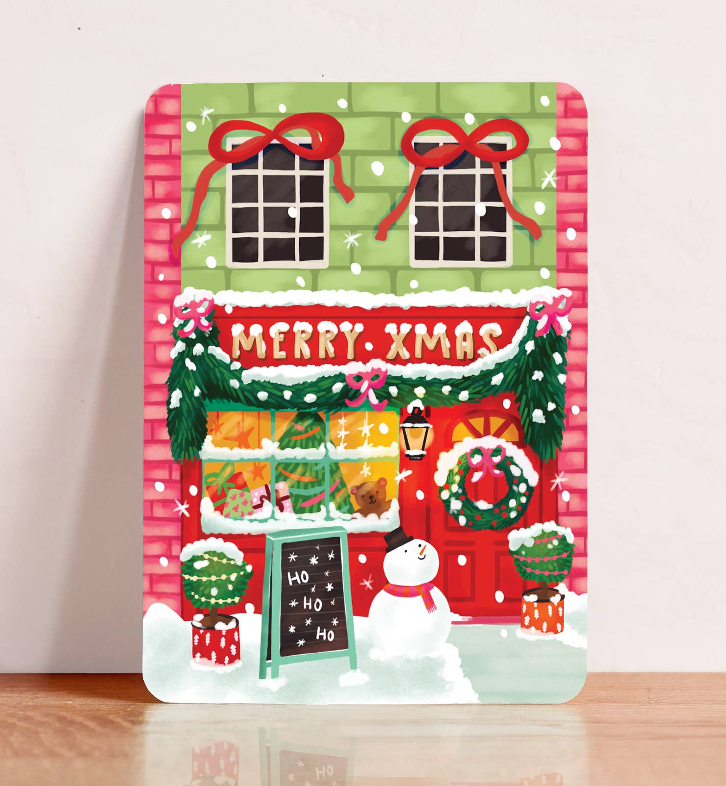 Kaart kerst vrolijke winkel Merry Christmas | Kaart Aniet Illustration
